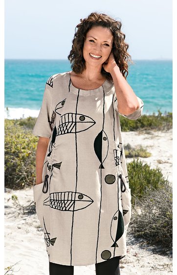 Leinen-Mix Kleid