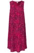 Ärmelloses Midikleid in fuchsia mit floralem Muster, rundem Ausschnitt, locker fallende A-Linien-Form