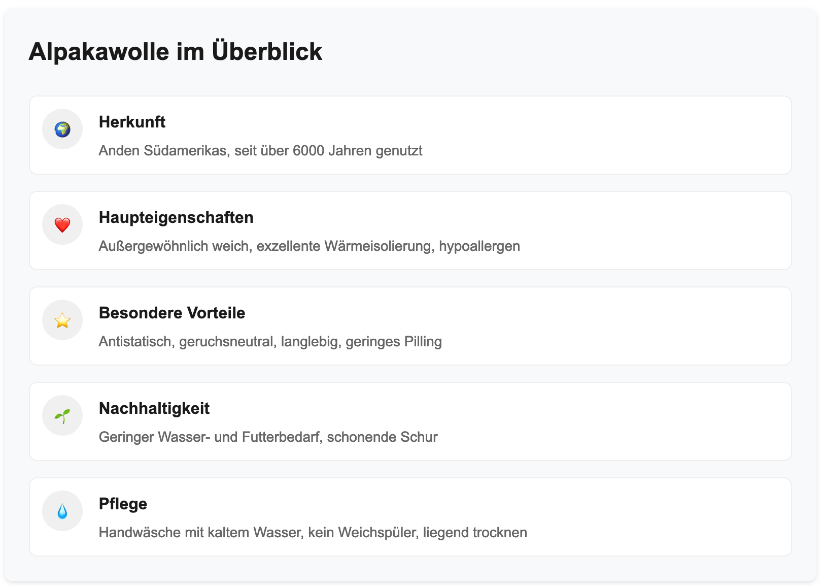 Alle wichtigen Eigenschaften von Alpakawolle im Überblick