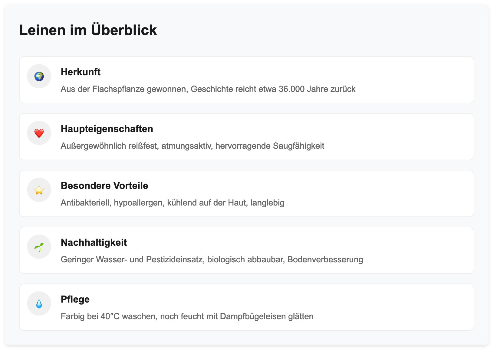 Alle wichtigen Informationen zu Leinen im Überblick