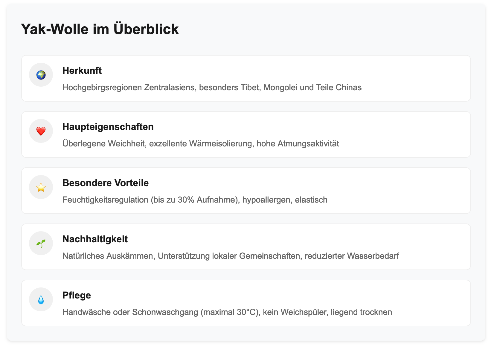 Alle wichtigen Informationen zu Yak-Wolle im Überblick