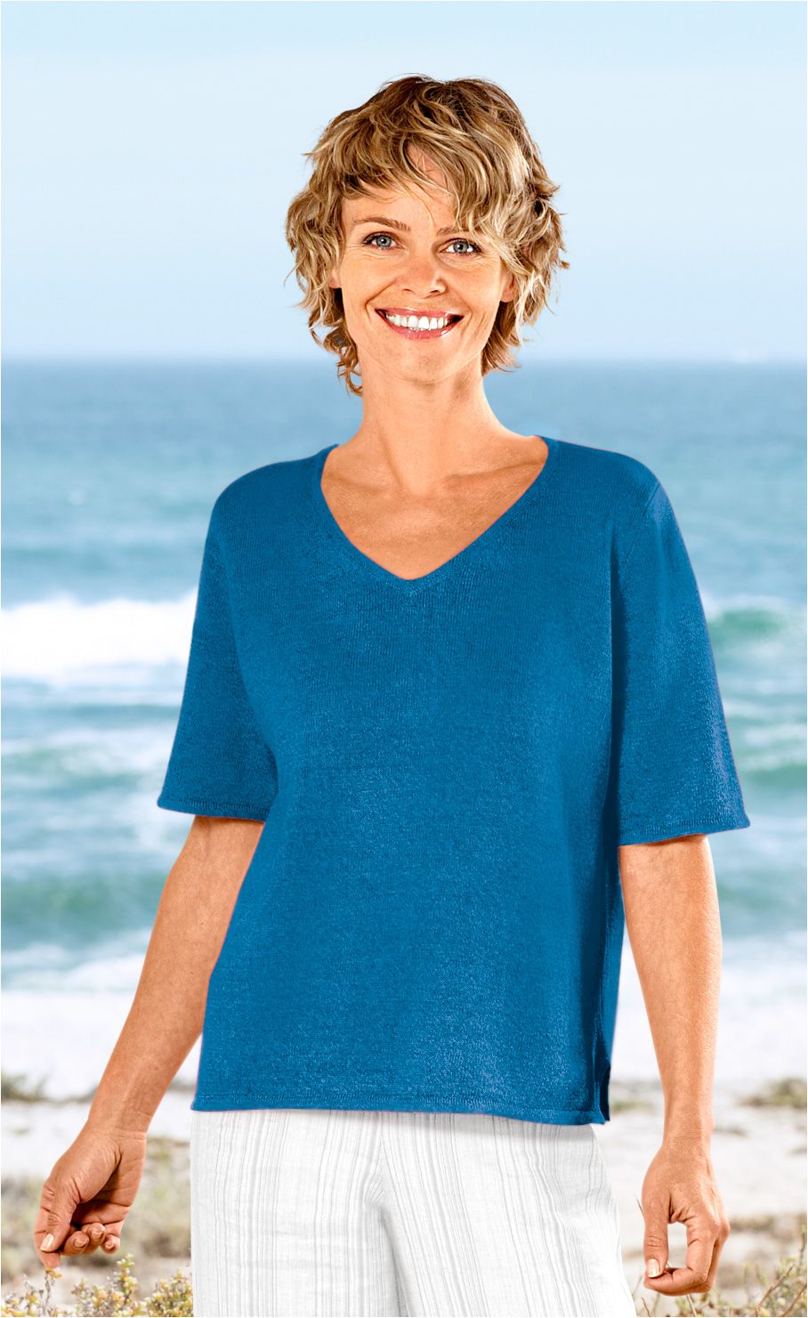 Leinen-Mix-Pullover