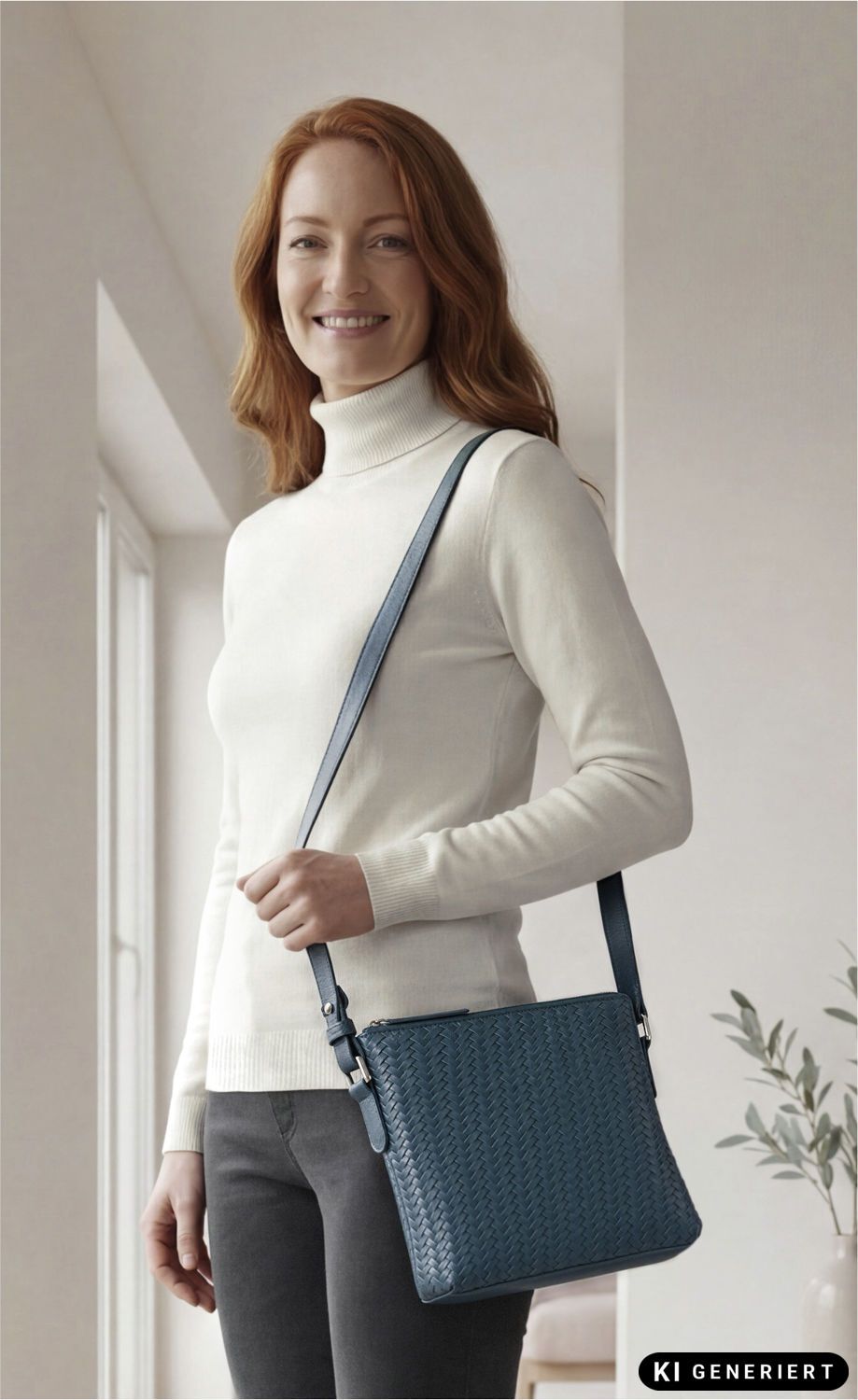 Ledertasche petrol