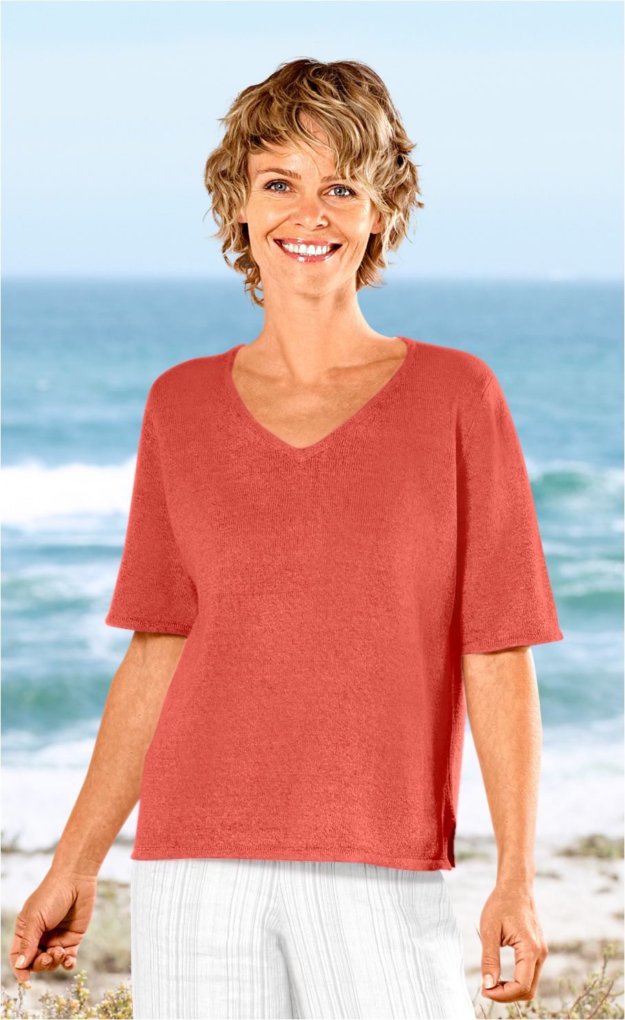 Leinen-Mix-Pullover