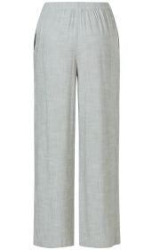 Helle Viskose-Hose mit geradem Bein, elastischem Bund und seitlichen Eingrifftaschen, mit leicht strukturierter Oberfläche, perfekte Passform und bequemes Tragegefühl, ideal für Freizeit und Büro.