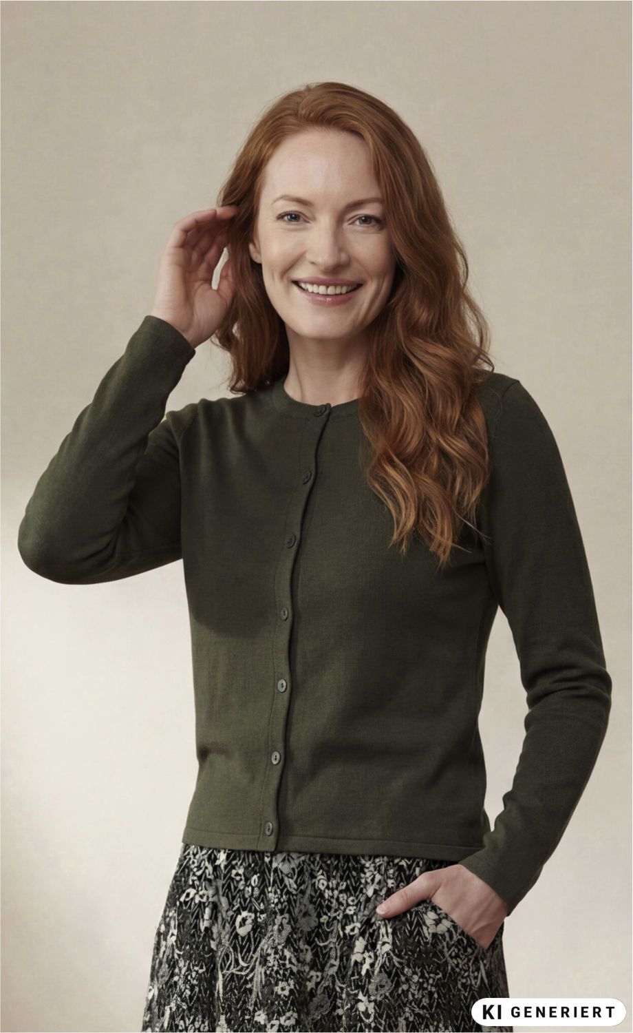 Leinen-Mix-Strickjacke