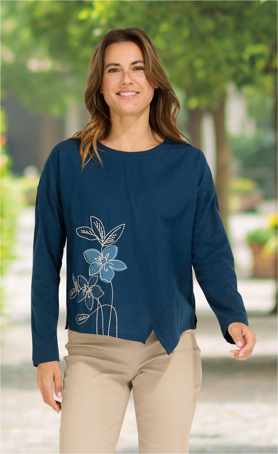Baumwoll-Mix-Bluse