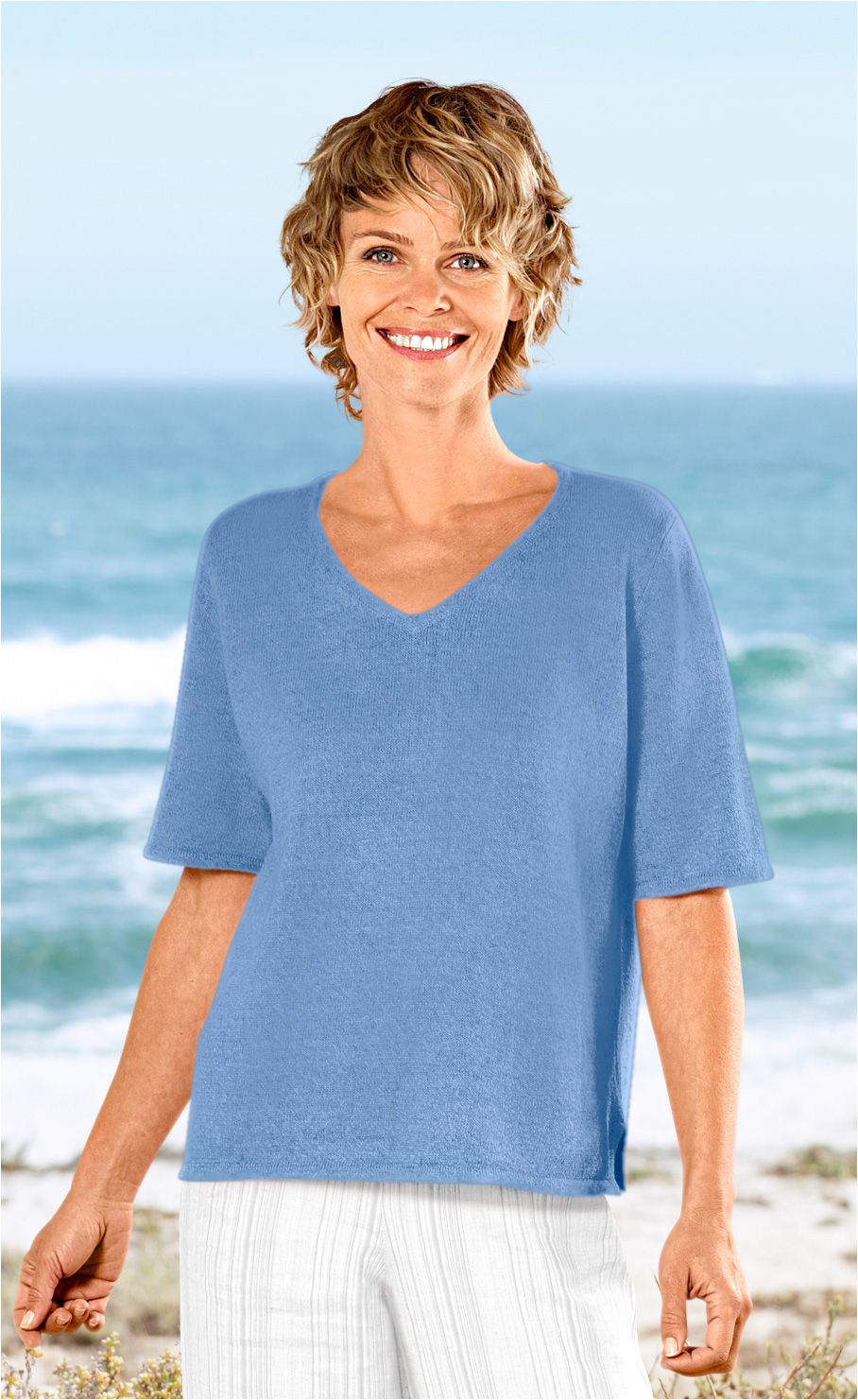 Leinen-Mix-Pullover