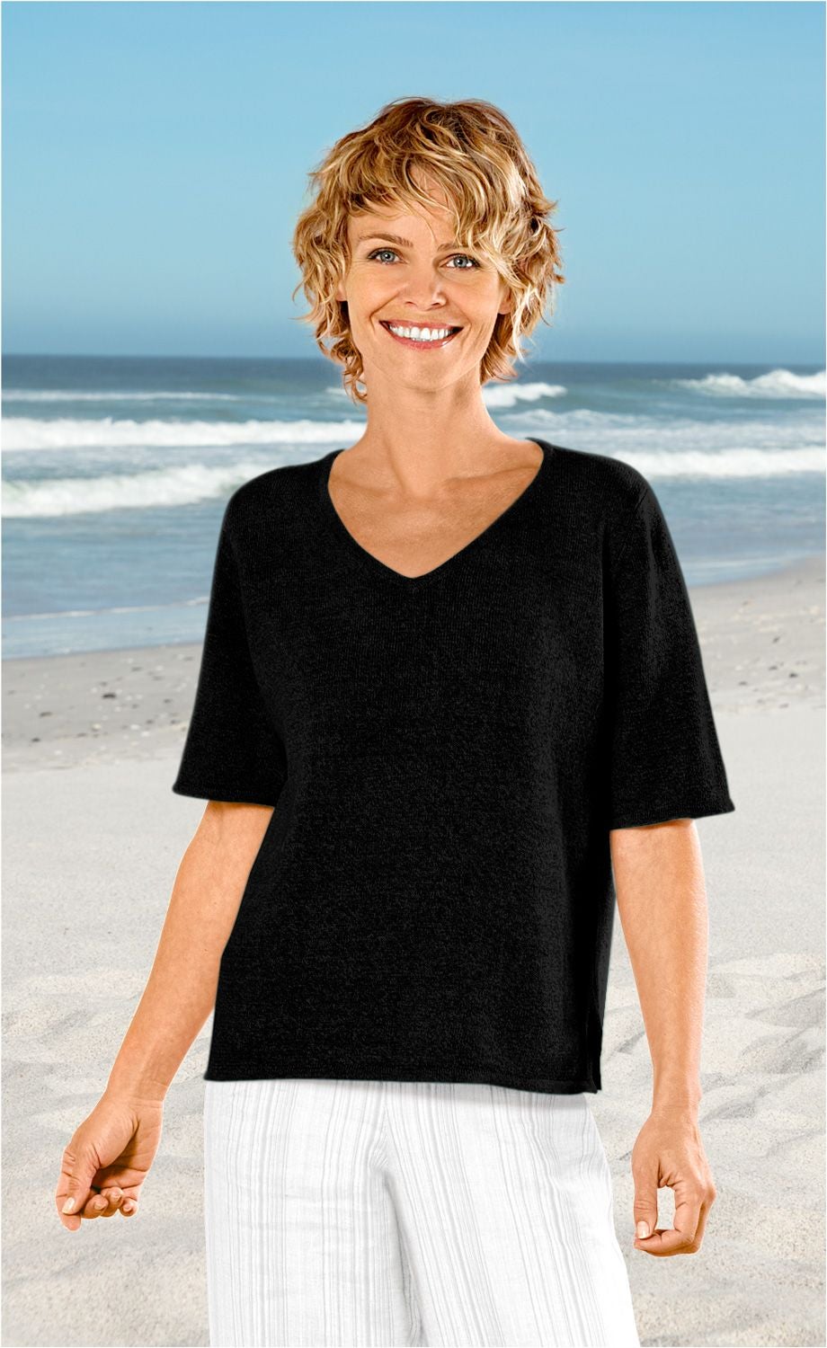Leinen-Mix-Pullover