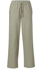 Baumwoll-Hose in Hellgrau mit elastischem Bund, verstellbarem Kordelzug und geradem Bein, zwei vordere Taschen, leichte Textur, angenehmer Sitz, lässiger Freizeitstil